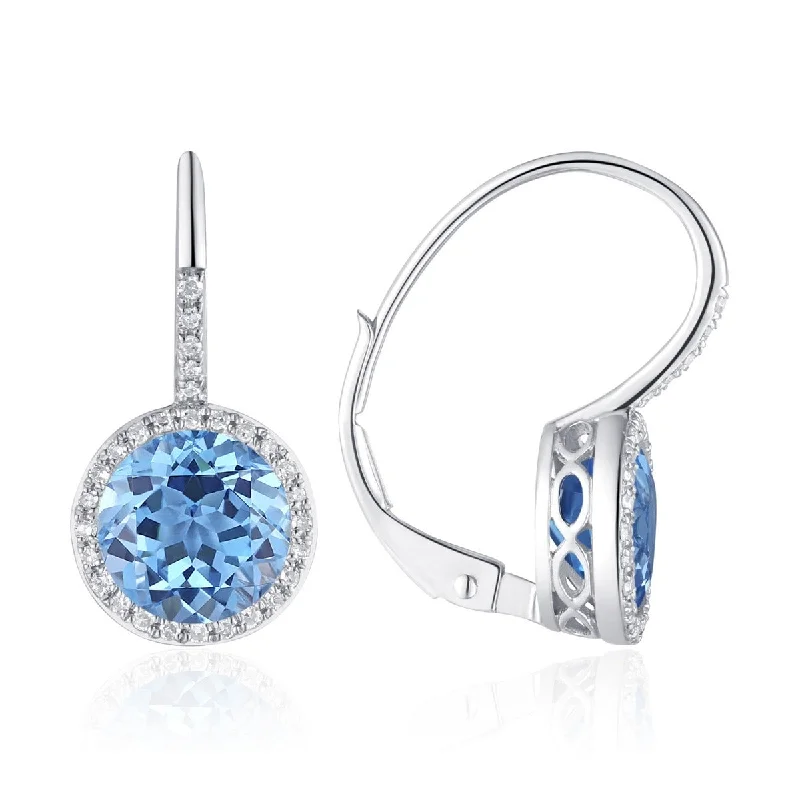 Bestselling Jewelry At Special Promotional Rates Blue Topaz & Diamond 14K White Gold Leverback Earrings Bestselling Jewelry At Special Promotional Rates Blue Topaz & Diamond 14K White Gold Leverback Earrings