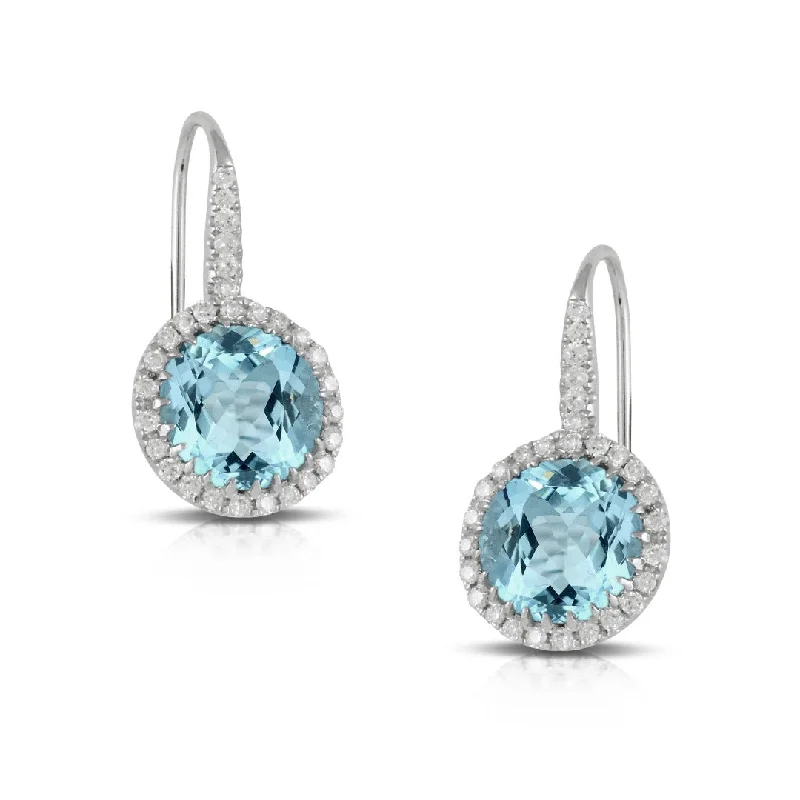 Premium Jewelry At Special Low Prices For A Limited Time Blue Topaz & Diamond 18K White Gold Leverback Earrings Premium Jewelry At Special Low Prices For A Limited Time Blue Topaz & Diamond 18K White Gold Leverback Earrings