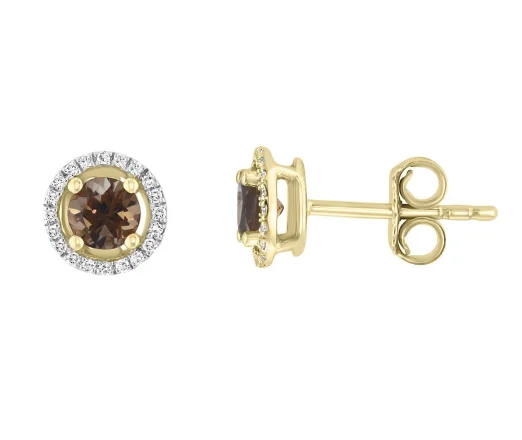 Luxury Jewelry Without The Luxury Price Tag Bremer Jewelry Round Shape Quartz and Diamonds Solitaire/Stud Halo Earrings in 14K Yellow Gold (0.64ctw) Luxury Jewelry Without The Luxury Price Tag Bremer Jewelry Round Shape Quartz and Diamonds Solitaire/Stud Halo Earrings in 14K Yellow Gold (0.64ctw)