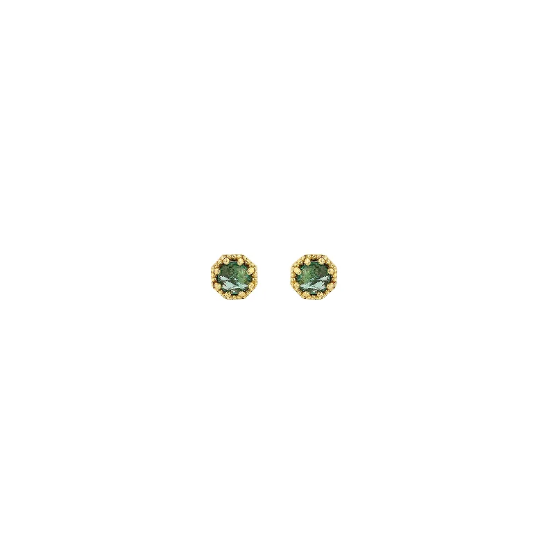 Grab Your Dream Jewelry At The Lowest Prices Petite Crown Bezel Emerald Earrings