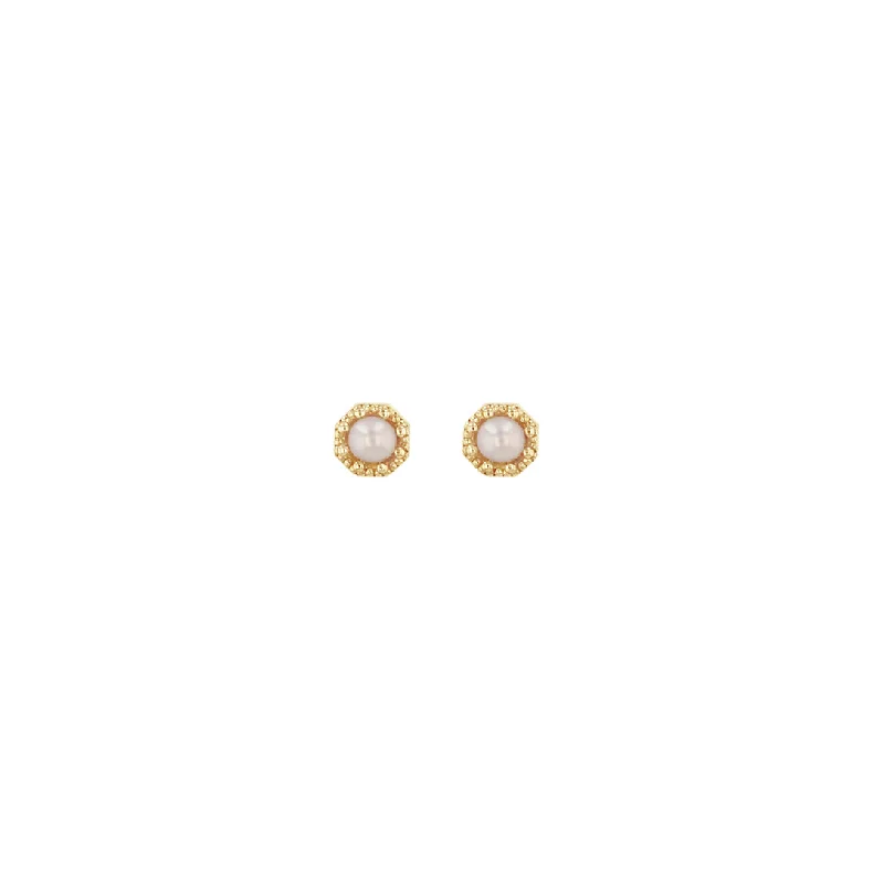 Seasonal Jewelry Sale – Upgrade Your Style Today Petite Crown Bezel Pearl Earrings