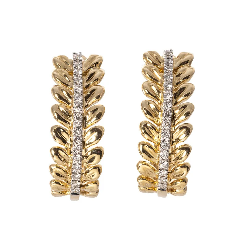 Last Chance To Shop High-End Jewelry At Markdown Prices Diamond 18K Yellow Gold Leaf Huggie Earrings Last Chance To Shop High-End Jewelry At Markdown Prices Diamond 18K Yellow Gold Leaf Huggie Earrings