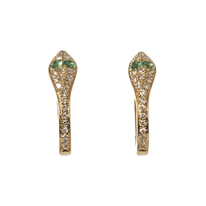 Everyday Jewelry Essentials Now On Sale Diamond & Emerald 14K Gold Snake Huggie Earrings Everyday Jewelry Essentials Now On Sale Diamond & Emerald 14K Gold Snake Huggie Earrings