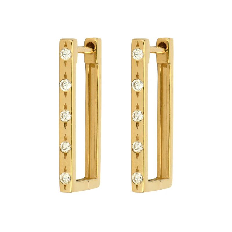 Huge Savings On Premium Jewelry Styles Diamond Flush Set 14K Gold Rectangular Hoop Earrings Huge Savings On Premium Jewelry Styles Diamond Flush Set 14K Gold Rectangular Hoop Earrings