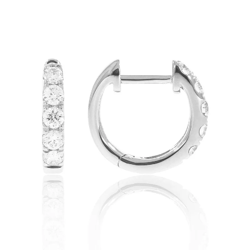 Limited-Time Offer On Elegant Jewelry Pieces Diamond Single Row 14K White Gold Huggie Earrings Limited-Time Offer On Elegant Jewelry Pieces Diamond Single Row 14K White Gold Huggie Earrings