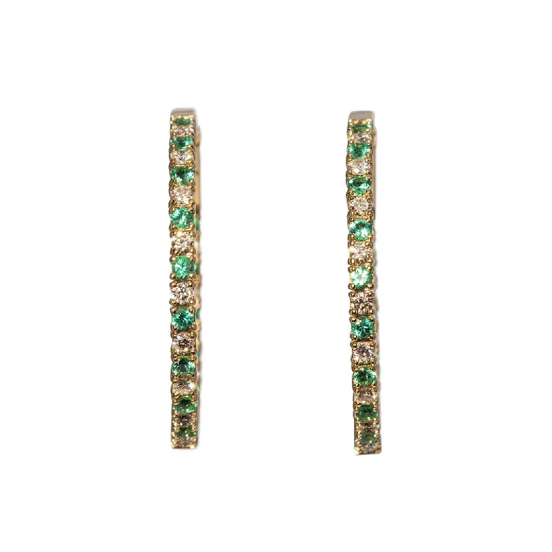 Timeless Jewelry Styles At Wallet-Friendly Prices Emerald & Diamond Inside Out 14K Yellow Gold Flexible Hoops Timeless Jewelry Styles At Wallet-Friendly Prices Emerald & Diamond Inside Out 14K Yellow Gold Flexible Hoops