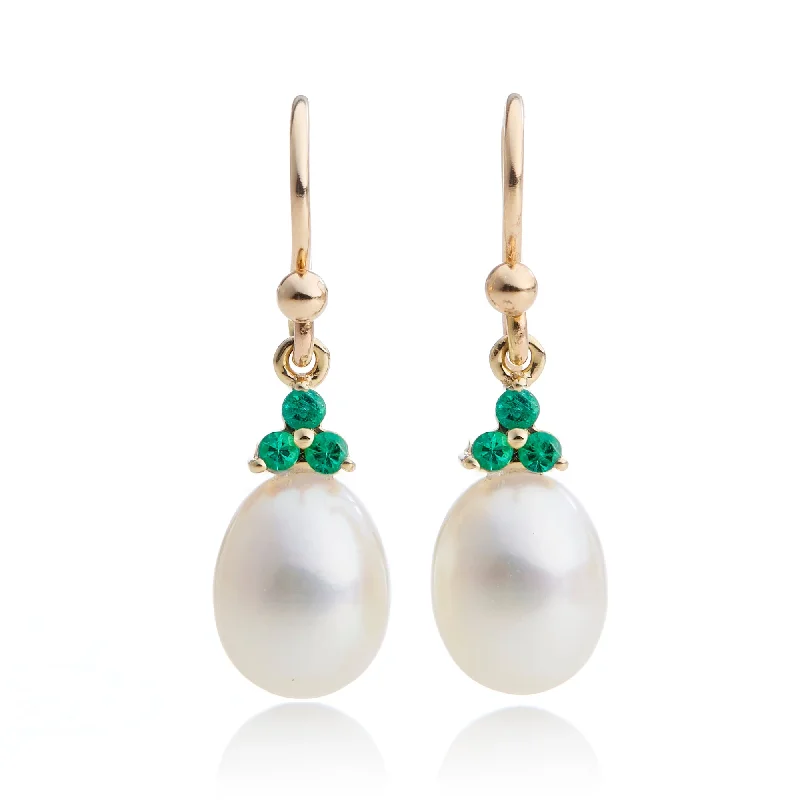 Huge Markdowns On Premium Jewelry Styles Madison Drop Earrings in Pearls & Emeralds