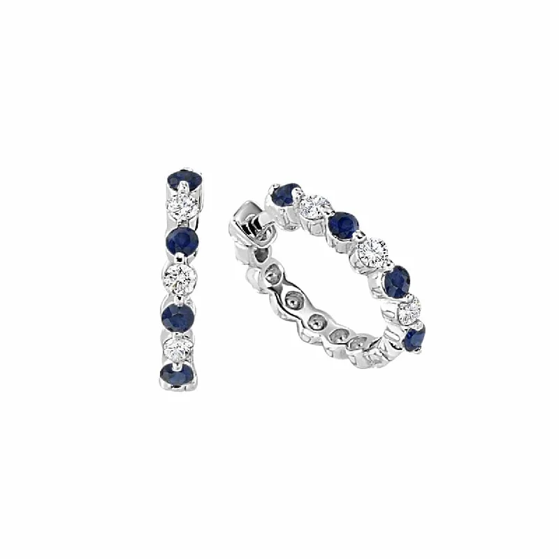Seasonal Jewelry Clearance – Best Styles At The Lowest Prices Blue Sapphire and Diamond Small Hoop Earrings Seasonal Jewelry Clearance – Best Styles At The Lowest Prices Blue Sapphire and Diamond Small Hoop Earrings