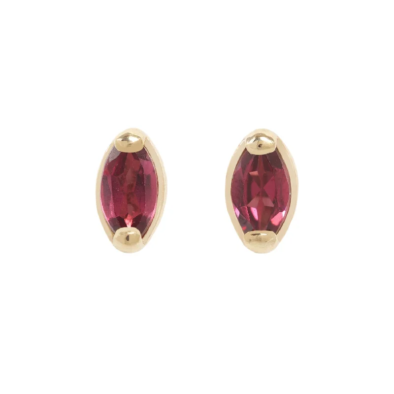 Waterproof Stainless Steel Jewelry For Lasting Beauty Garnet Marquise Studs