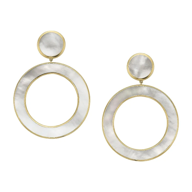 Fashion-Forward Jewelry At Incredible Prices Dot and Open Circle Earrings in Mother of Pearl