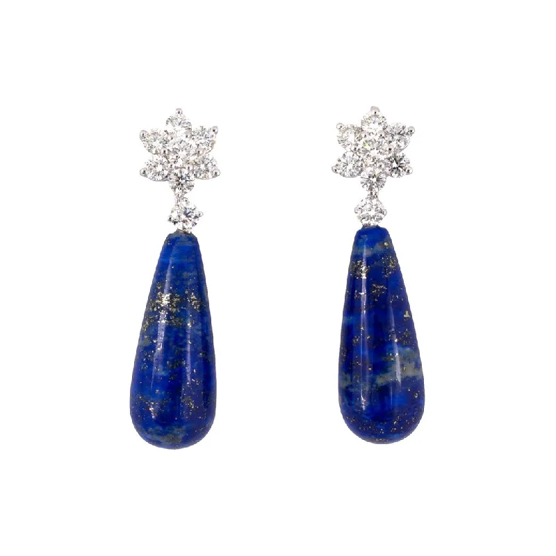 Discover Unique Jewelry With Special Limited-Time Offers Diamond Cluster & Lapis Teardrop Dangle Earrings Discover Unique Jewelry With Special Limited-Time Offers Diamond Cluster & Lapis Teardrop Dangle Earrings