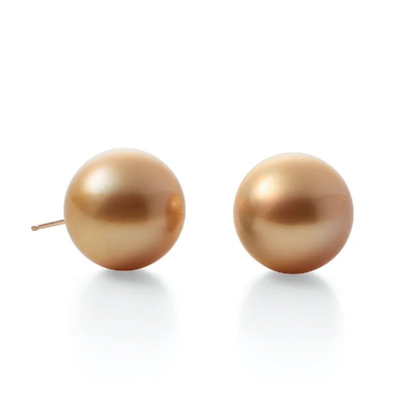 Huge Savings On Timeless Jewelry Collections 12.5mm Golden South Sea Pearl Earrings Huge Savings On Timeless Jewelry Collections 12.5mm Golden South Sea Pearl Earrings