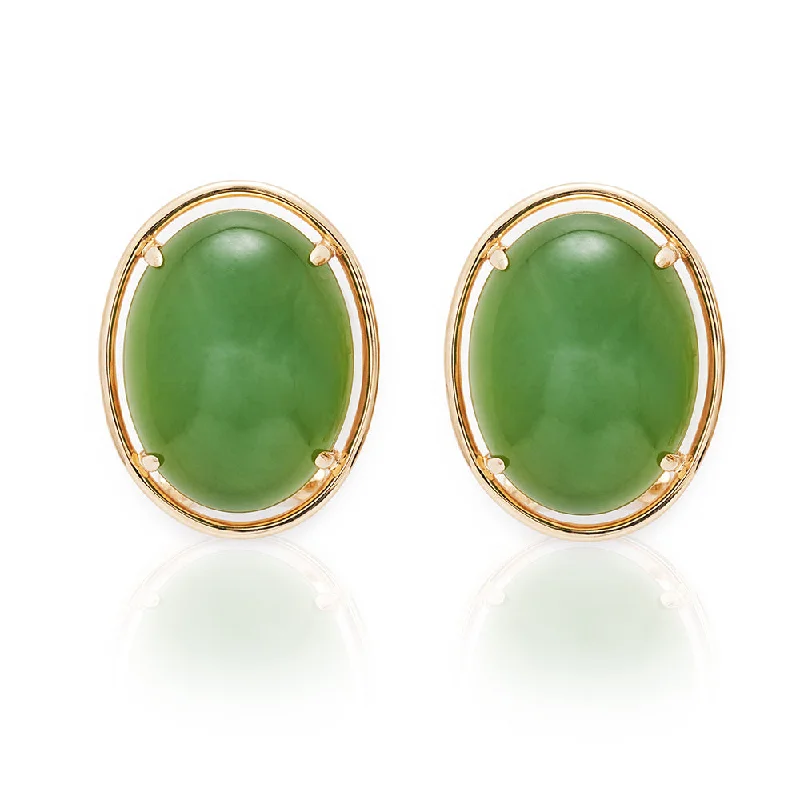 Delicate Crystal Jewelry For Sophisticated Charm Peninsula Earrings in Green Nephrite Jade