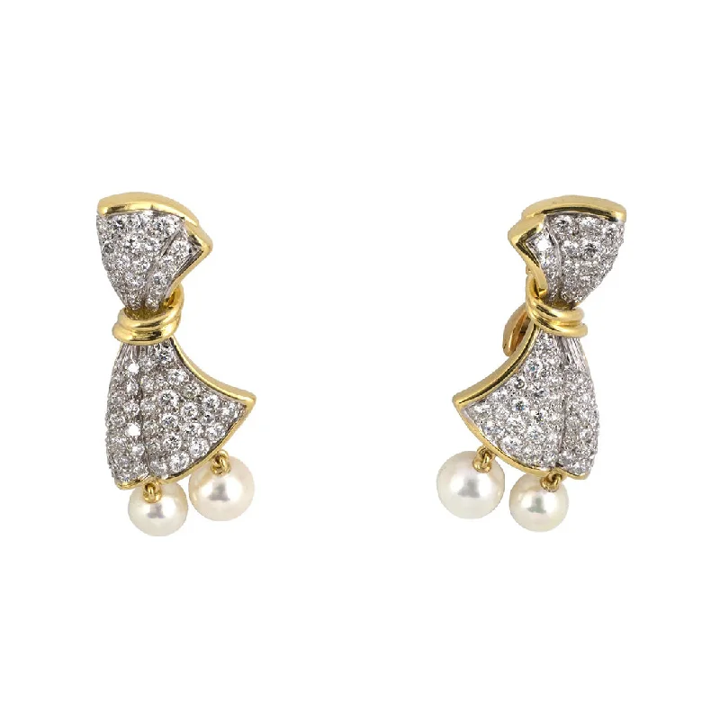 Accessorize For Less – Luxury Jewelry At Affordable Prices Diamond & Pearl Bow Drop Earrings Accessorize For Less – Luxury Jewelry At Affordable Prices Diamond & Pearl Bow Drop Earrings