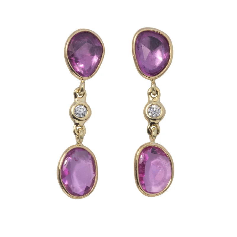 Must-Have Jewelry At Unbelievable Discounts Mazza Pink Sapphire & Diamond 18K Gold Drop Earrings