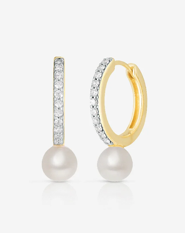 Shop Dazzling Jewelry At The Best Prices Multiway Pearl + Diamond Hoops