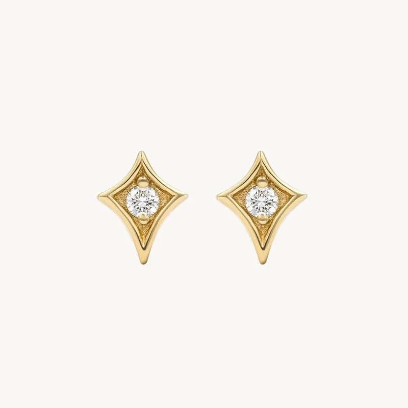Customized Silver Jewelry For Unique Style North Star Diamond Studs