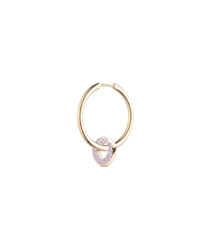 Dainty And Elegant Jewelry Now At Reduced Prices Pave Side Heart Beat : Medium Hoop Earring