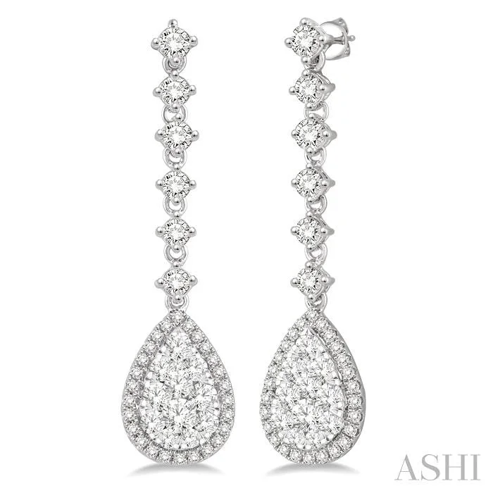 Handcrafted Jewelry Sale – Unique Designs At Low Prices PEAR SHAPE HALO LOVEBRIGHT DIAMOND LONG EARRINGS Handcrafted Jewelry Sale – Unique Designs At Low Prices PEAR SHAPE HALO LOVEBRIGHT DIAMOND LONG EARRINGS