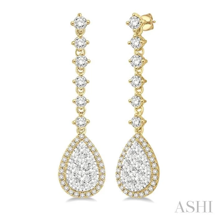 Flash Sale On Stunning Jewelry – Don't Miss Out PEAR SHAPE HALO LOVEBRIGHT DIAMOND LONG EARRINGS Flash Sale On Stunning Jewelry – Don't Miss Out PEAR SHAPE HALO LOVEBRIGHT DIAMOND LONG EARRINGS