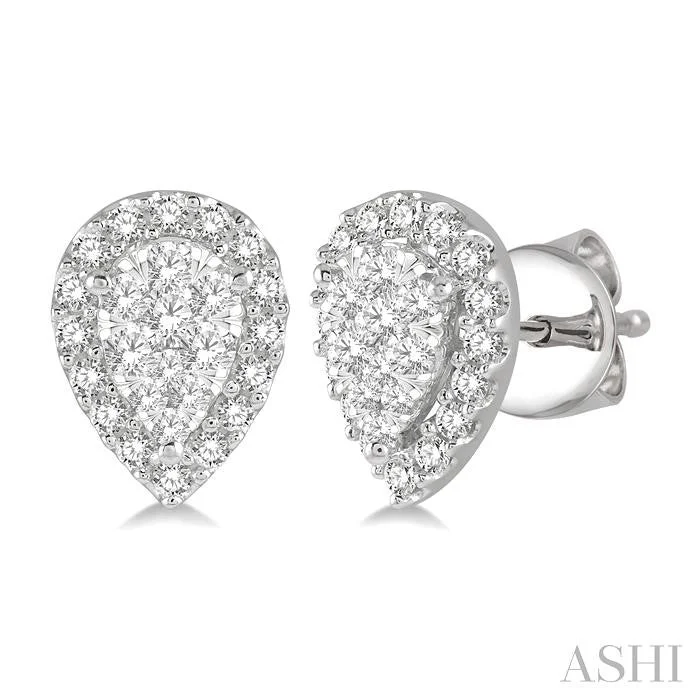 Affordable Luxury Jewelry For Every Occasion PEAR SHAPE HALO LOVEBRIGHT ESSENTIAL DIAMOND EARRINGS Affordable Luxury Jewelry For Every Occasion PEAR SHAPE HALO LOVEBRIGHT ESSENTIAL DIAMOND EARRINGS