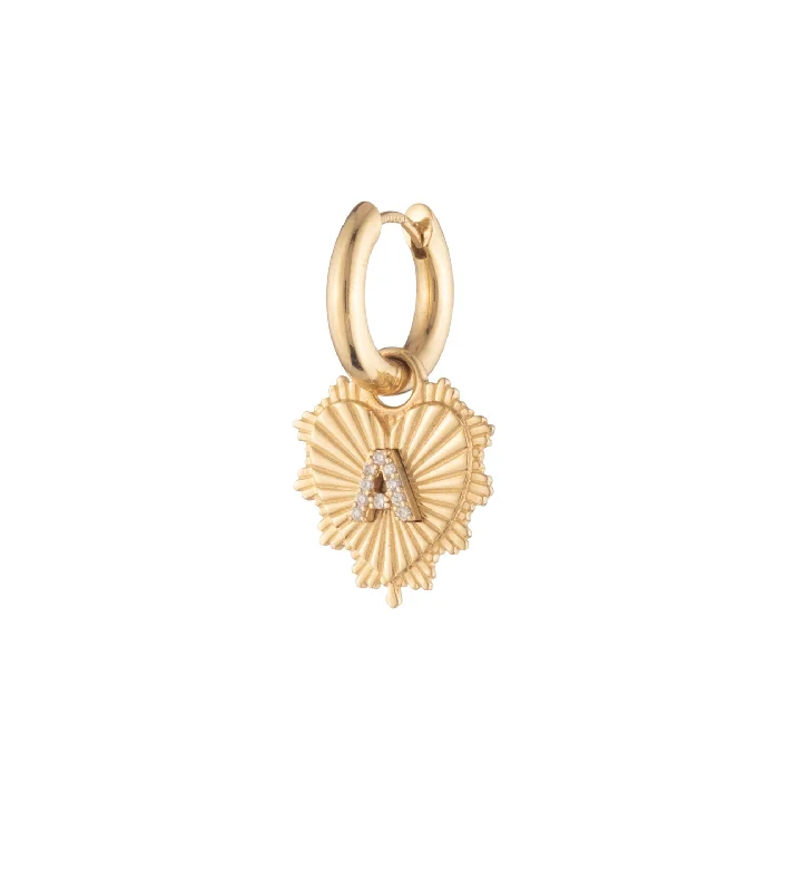 Premium Jewelry Now Available At Special Discounts Miniature Heart Initial - Love : Petite Chubby Ear Hoop