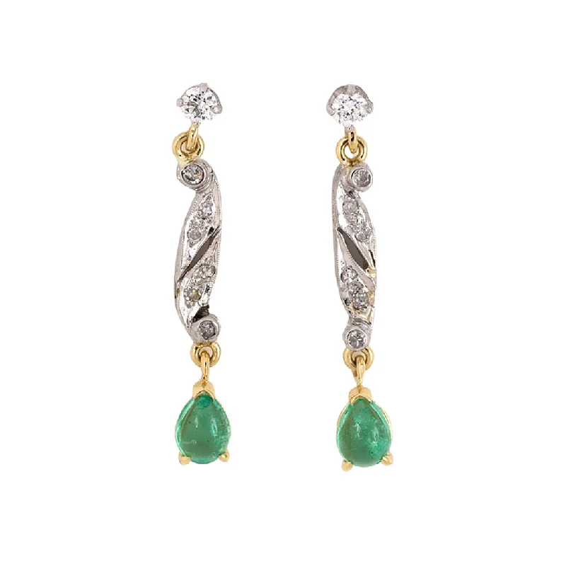 Unmissable Jewelry Sale – Shop Before It's Too Late Diamond & Emerald Dangle Drop Earrings