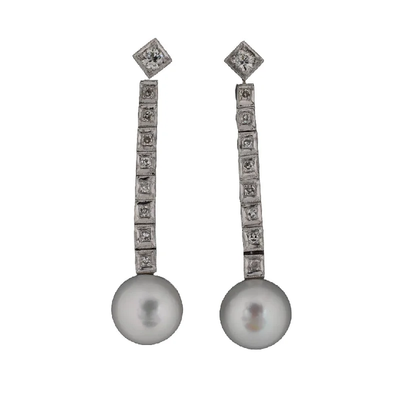Fashion-Forward Jewelry At Exclusive Discounts Diamond & Pearl Dangle Drop Earrings Fashion-Forward Jewelry At Exclusive Discounts Diamond & Pearl Dangle Drop Earrings