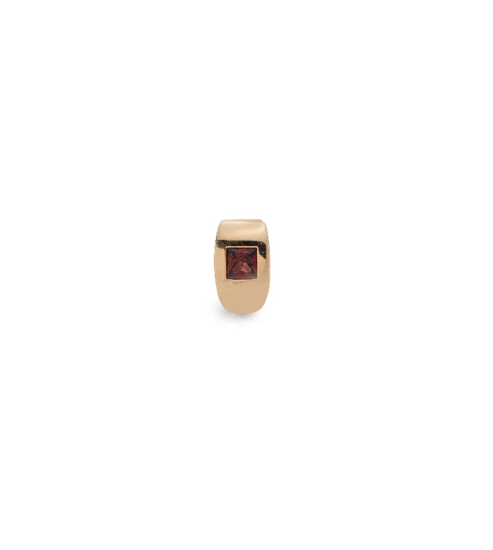 Clearance Sale On High-End Jewelry Collections Princess Cut Garnet - Love : Gemstone Huggie Earring Clearance Sale On High-End Jewelry Collections Princess Cut Garnet - Love : Gemstone Huggie Earring