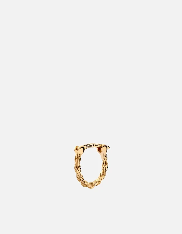 Slim Rope Huggie Earring, Gold Vermeil