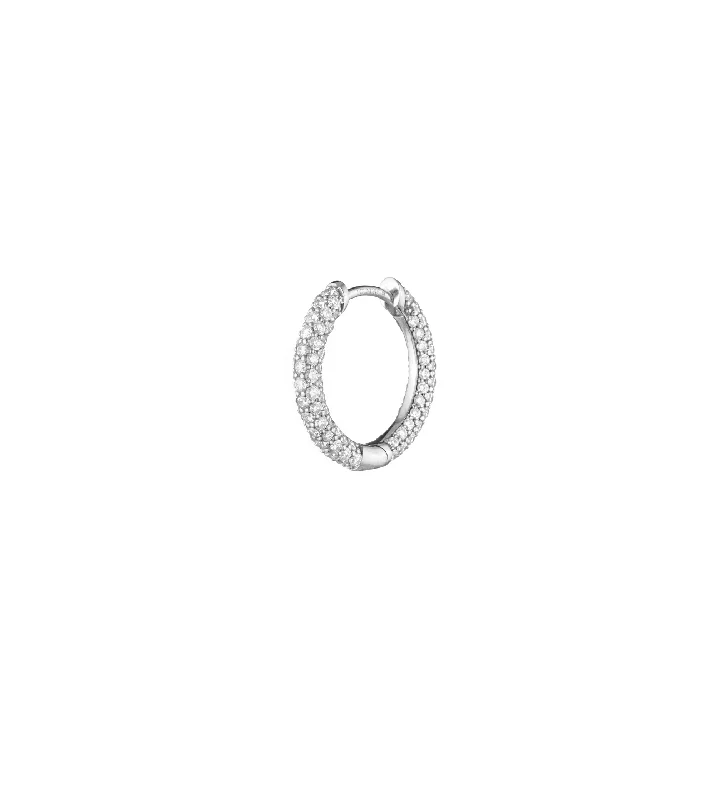 Trendy Minimalist Jewelry For Everyday Wear Small Pave Chubby : Ear Hoop