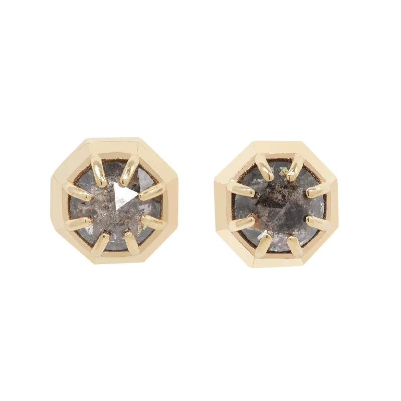 Luxury Jewelry At Unbeatable Discounts Speckled Diamond Octagon Studs