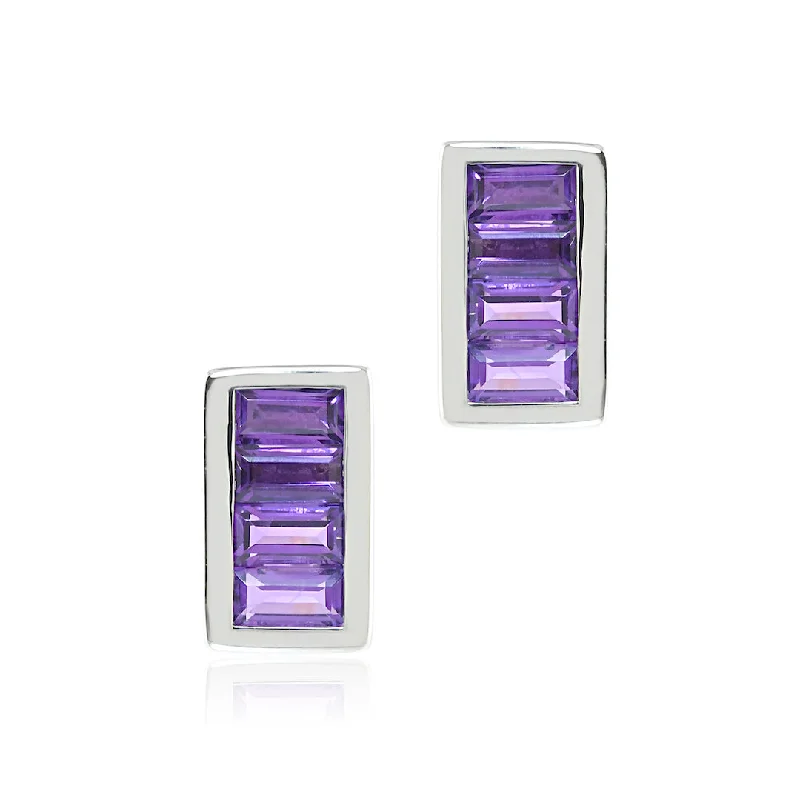 The Perfect Accessory For Less – Jewelry Sale Live Channel-Set Earrings in Amethyst The Perfect Accessory For Less – Jewelry Sale Live Channel-Set Earrings in Amethyst