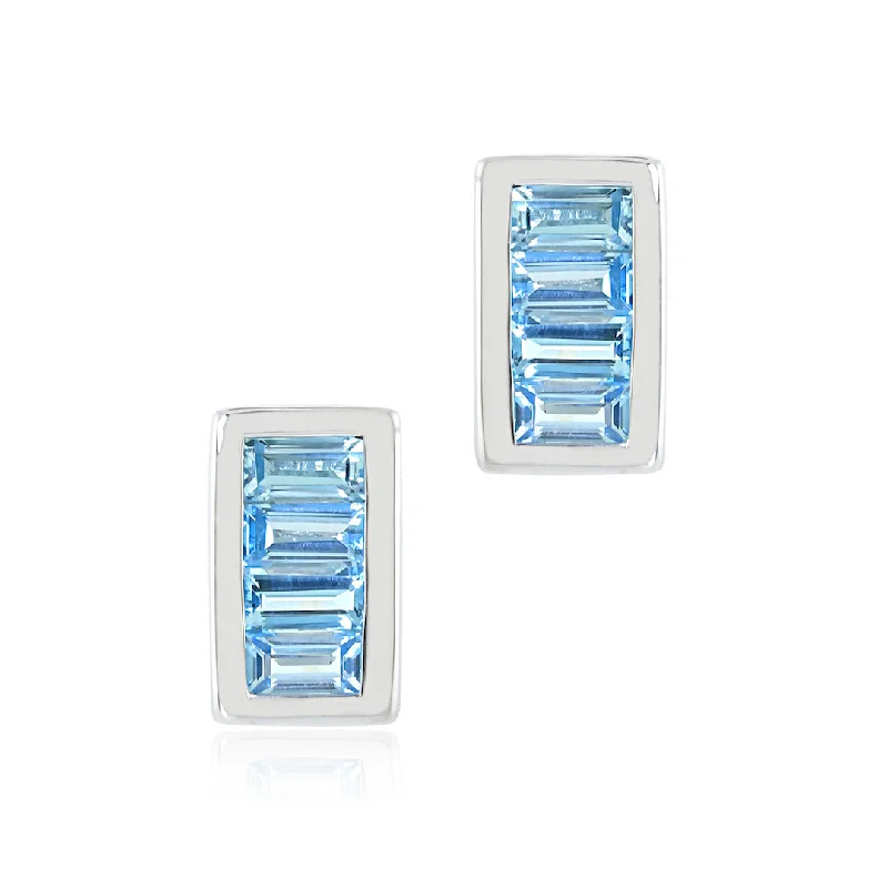 Jewelry Deals That Sparkle – Shop Today Channel-Set Earrings in Swiss Blue Topaz