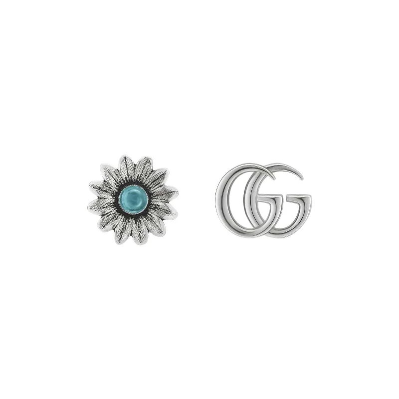 Elegant Jewelry Pieces At Unbelievable Prices Blue Topaz Flower & Double G Studs