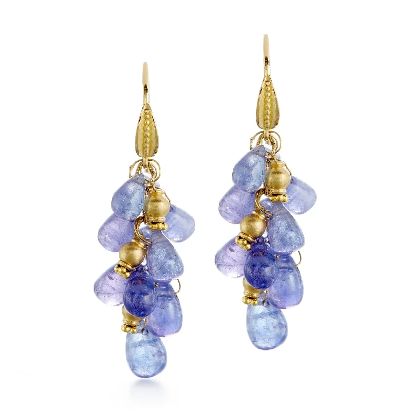 Shop Stylish Jewelry Now And Save Big Tanzanite Briolette Cluster Earrings