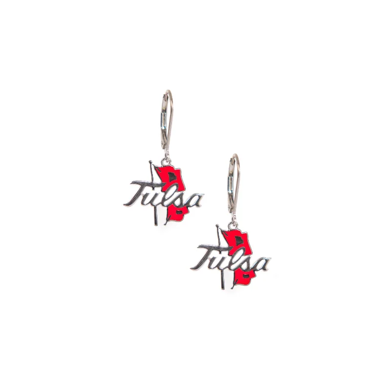 Exclusive Jewelry Sale – Sparkle For Less TU Earrings with Red Enamel