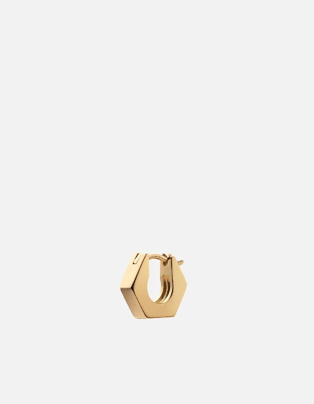 Utility Huggie Earring, Gold Vermeil