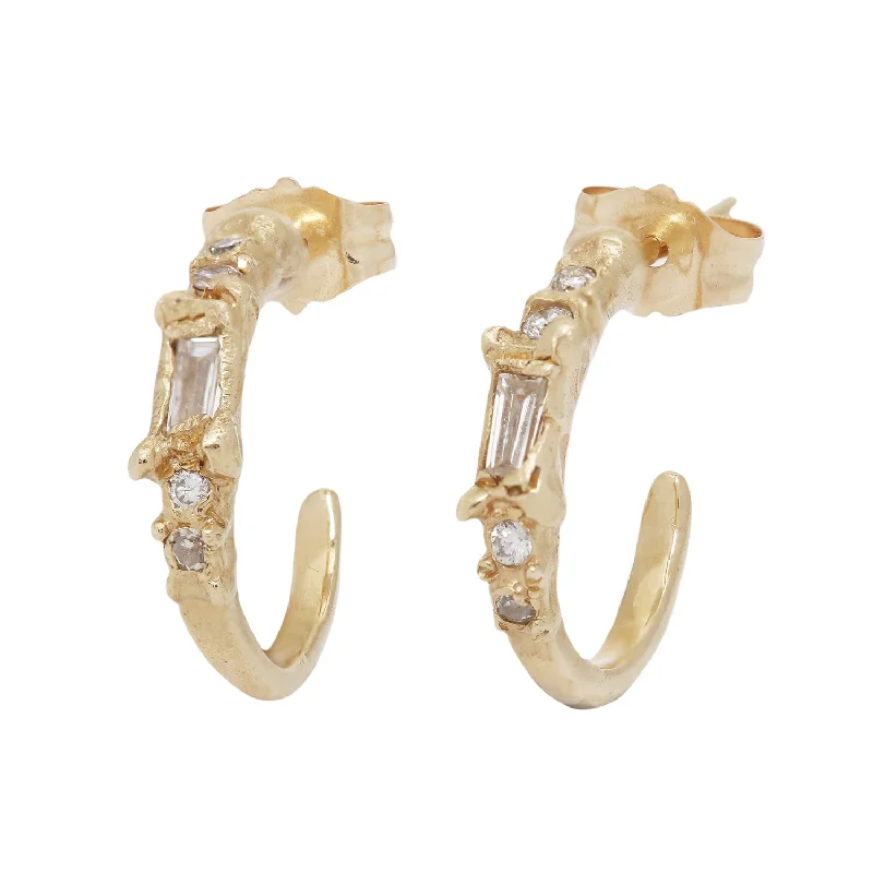 High-Quality Jewelry At A Fraction Of The Cost X Legacy Mixed Diamond Small Scatter Hoops High-Quality Jewelry At A Fraction Of The Cost X Legacy Mixed Diamond Small Scatter Hoops