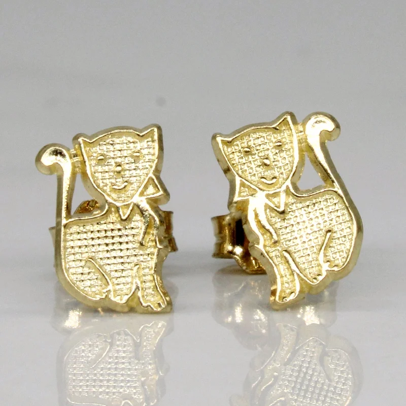 Unique Jewelry For Less – Shop The Sale Now 10k Yellow Gold Cat Earrings