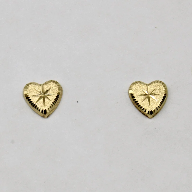 Bohemian-Inspired Jewelry For Free-Spirited Fashion 14k Yellow Gold Heart Earrings