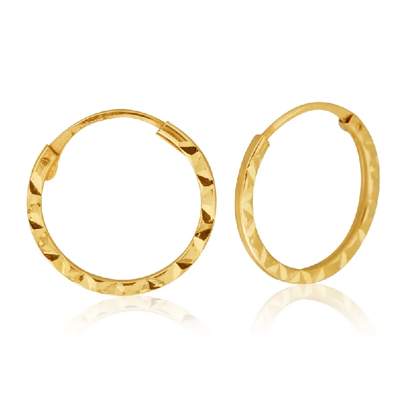 Glamorous Jewelry, Glamorous Deals – Shop Now 9ct Yellow Gold 12mm Hinged Hoop Earrings