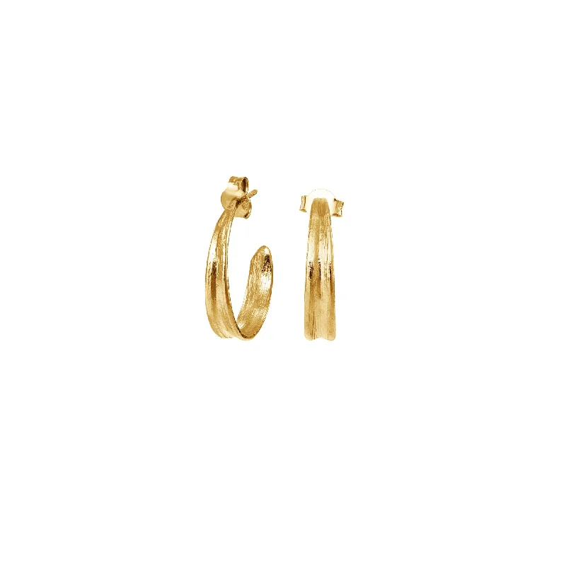 Unmissable Discounts On Timeless Jewelry Pieces Gold Blade of Grass Hoop Earrings