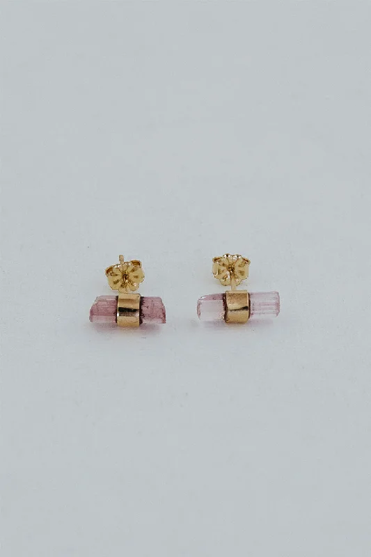 Exclusive Jewelry Sale – Sparkle For Less Banded Crystal Studs - Pink Tourmaline