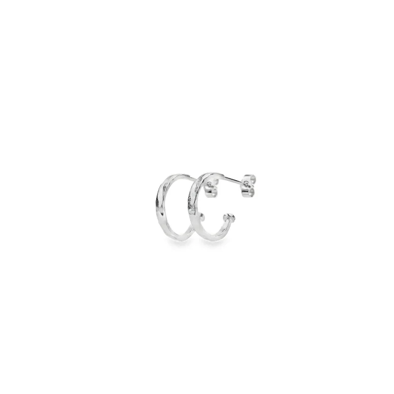 Affordable Glamour – Premium Jewelry At Special Prices Silver Mini Hammered Hoop Earrings Affordable Glamour – Premium Jewelry At Special Prices Silver Mini Hammered Hoop Earrings