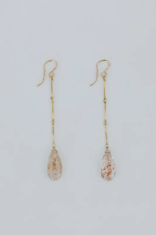 Versatile Layering Jewelry For Effortless Chic Drop Bar Link Chain Earrings - Sunstone Versatile Layering Jewelry For Effortless Chic Drop Bar Link Chain Earrings - Sunstone