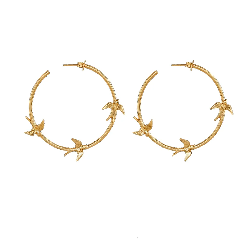 Adjustable Charm Bracelets For A Perfect Fit Gold Flight of the Swallow Hoop Earrings Adjustable Charm Bracelets For A Perfect Fit Gold Flight of the Swallow Hoop Earrings