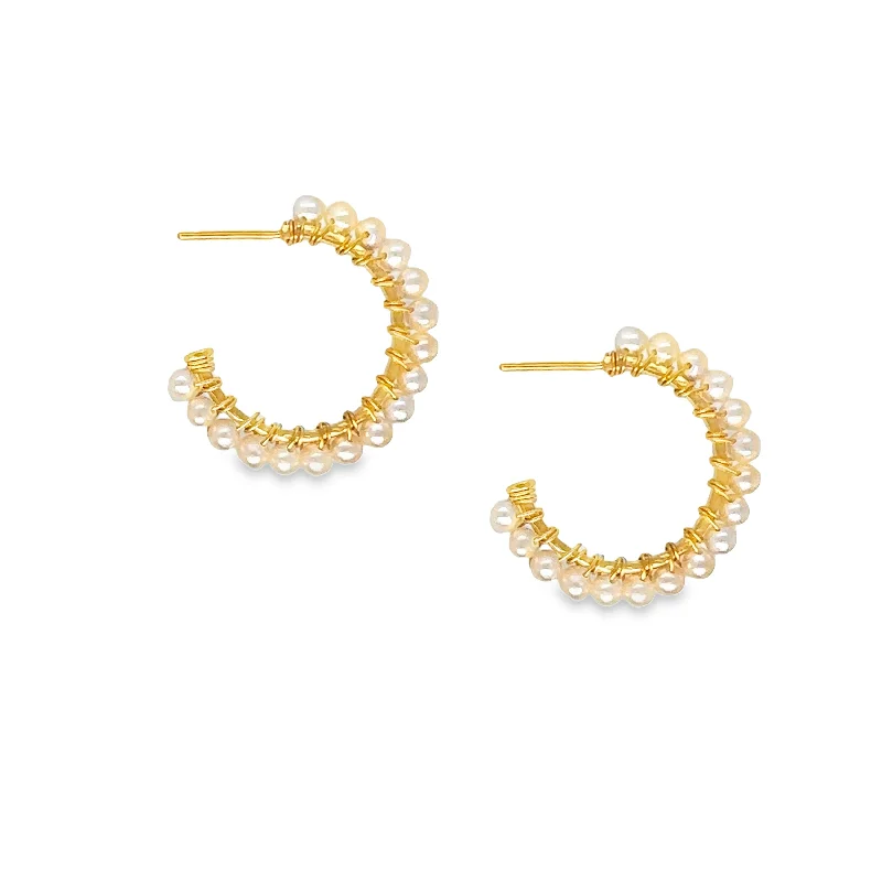 Stunning Jewelry At A Fraction Of The Price Seed Pearl Hoop Earrings