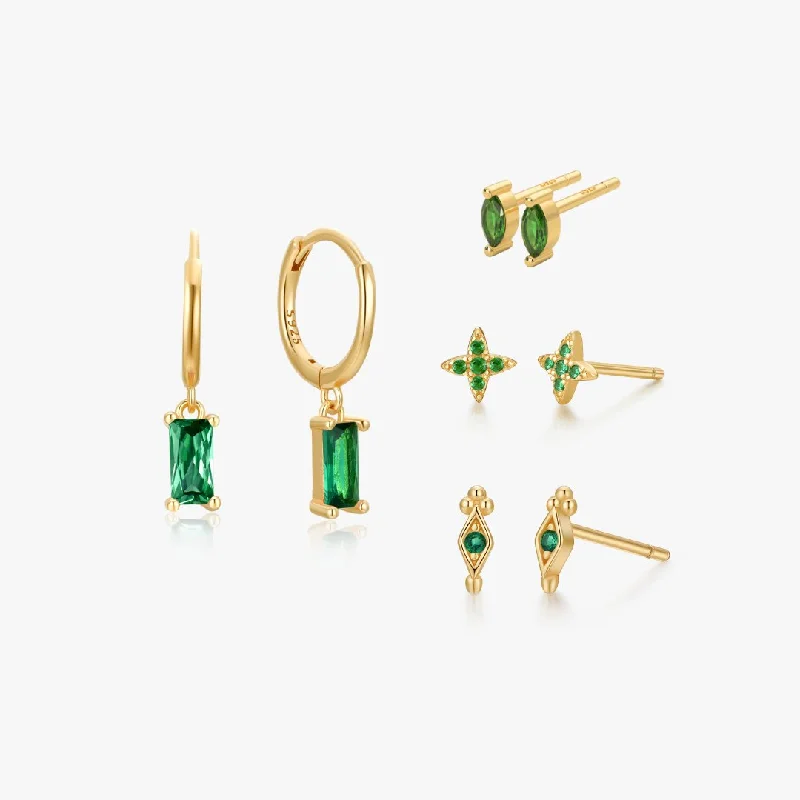 Celebrate Every Occasion With Sparkling Savings Gold Loving Green Earring Bundle