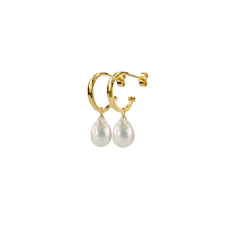 Limited-Stock Jewelry Clearance – Grab Your Favorites Now Gold Mini Hammered Hoop and Pearl Drop Earrings Limited-Stock Jewelry Clearance – Grab Your Favorites Now Gold Mini Hammered Hoop and Pearl Drop Earrings